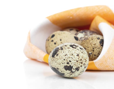 quail eggs isolated on white background