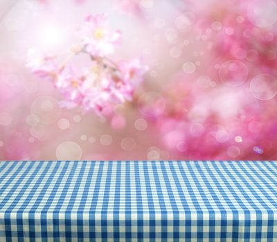 empty table for product display montages - spring theme