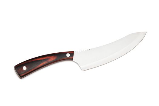 New kitchen knife on a white background