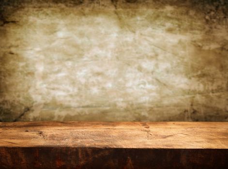 empty wooden table for product display montages