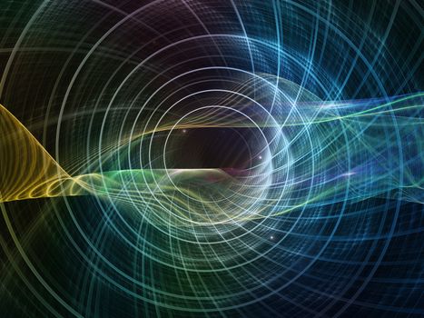 Geometry of Space series. Composition of conceptual grids, curves and fractal elements on the subject of physics, mathematics, technology, science and education