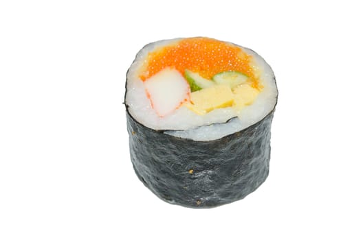 The Sushi placed isolated the white background.