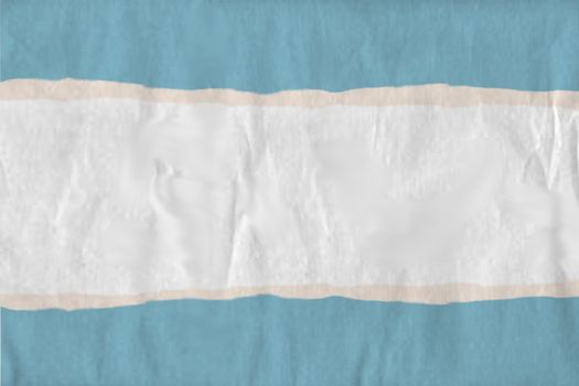 Illustration of textured ripped paper background in blue and white with copy space 