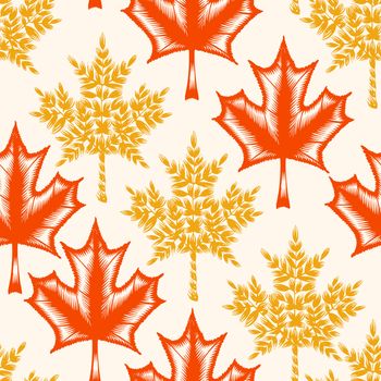 coloured seamless pattern with motive of autumn