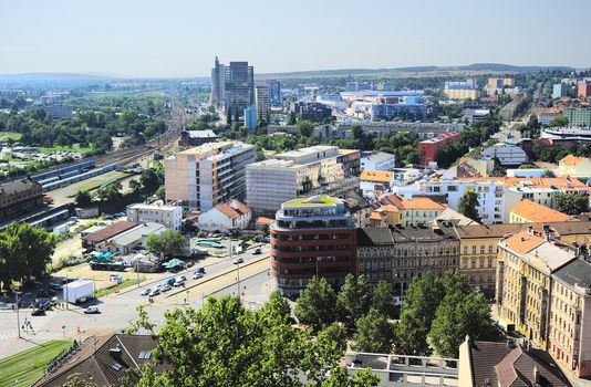 Aerial view on Brno downtown, Czech Republic