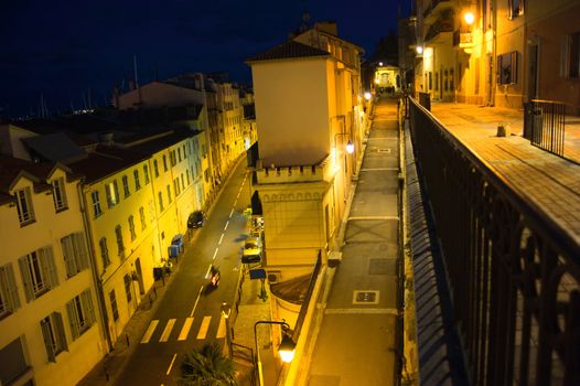 Night in old street in residentail quarter