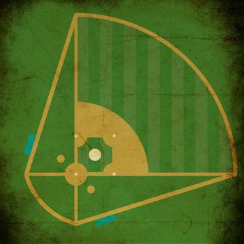 the texture, vintage background of the baseball field design on grunge paper