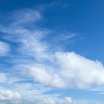 View white cloud with blue sky background