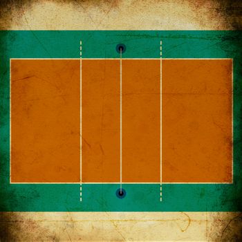 the texture, vintage background of the volleyball field design on grunge paper