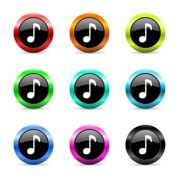 web buttons set on white background