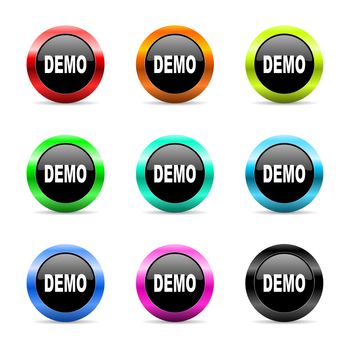web buttons set on white background