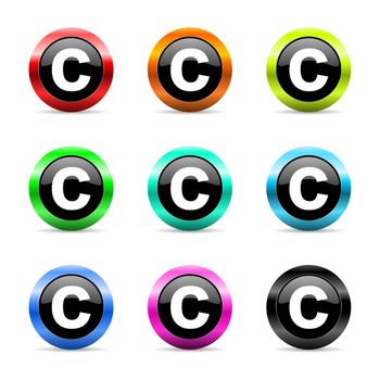 web buttons set on white background