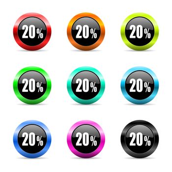 web buttons set on white background