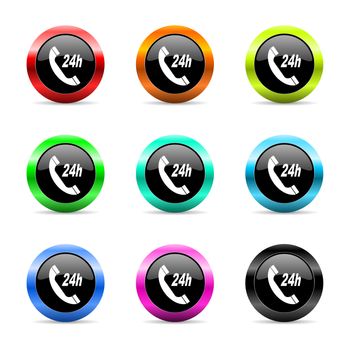 web buttons set on white background