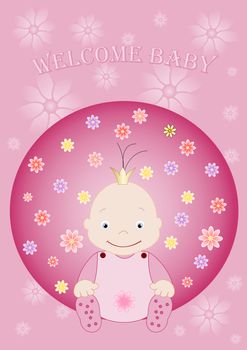 Welcome Baby it is a girl - baby arrival announcement 