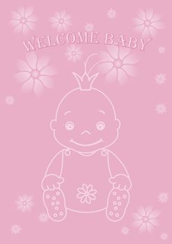 Welcome Baby it is a girl - baby arrival announcement 