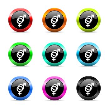 web buttons set on white background