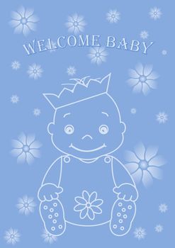 Welcome Baby it is a boy - baby arrival announcement 