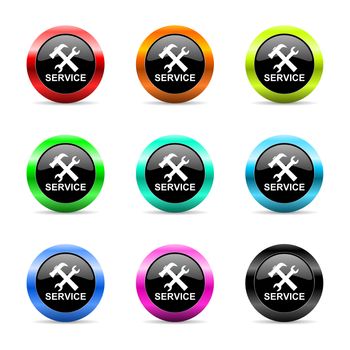 web buttons set on white background