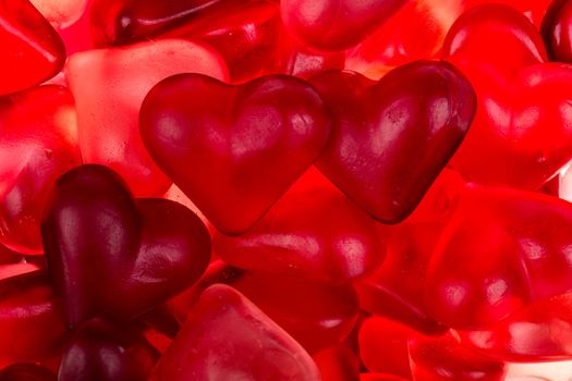 Brightly coloured red gums hearts as valentine present