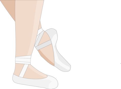 Ballet - little ballerina in white ballet shoes