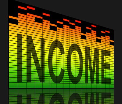 Illustration depicting graphic equalizer level bars with an income concept.