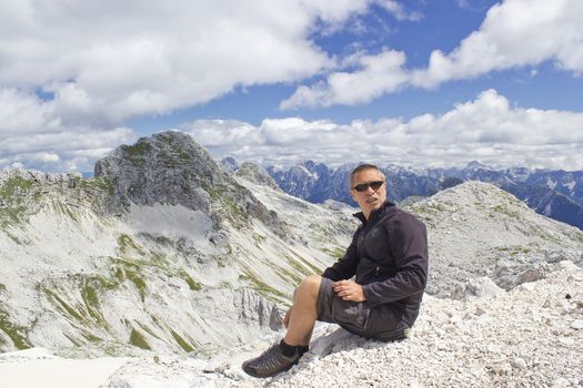 tourist  in the Julian Alps (Slovenia)