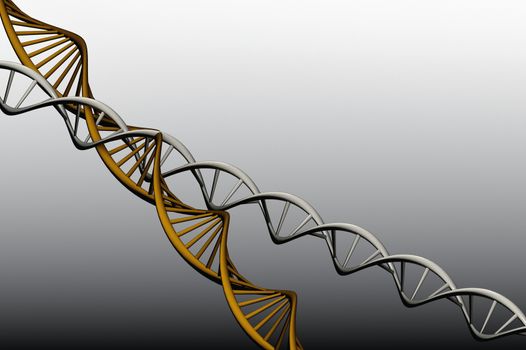 Model 3 D of twisted DNA, rander capture.