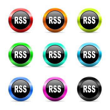 web buttons set on white background