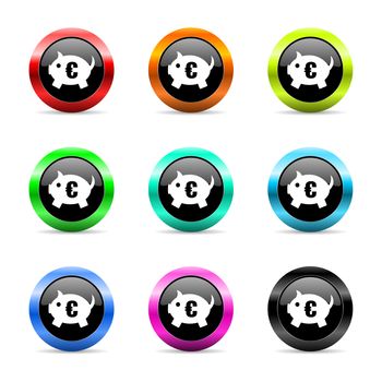 web buttons set on white background