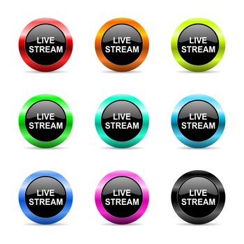 web buttons set on white background