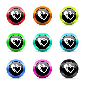 web buttons set on white background
