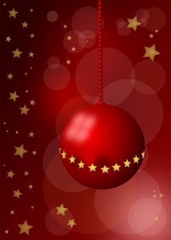 Merry Christmas - elegant christmas background red bauble