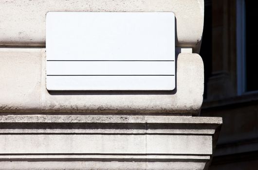 A blank London Street Sign.