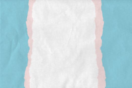 Illustration of textured ripped paper background in blue and white with copy space 