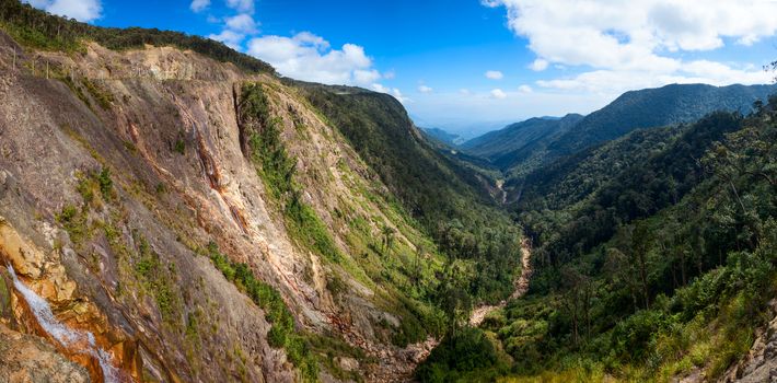 Panoramic view of mountain valley in Vietnam