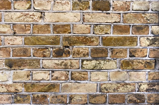 fragment of old brick wall