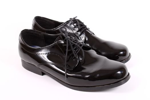 Mens shiny lace up formal black shoes 