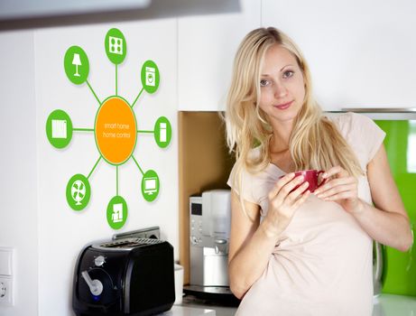 smart house device illustration with app icons