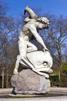 Alexander Munro's Boy with a Dolphin scuplture in Hyde Park, London.