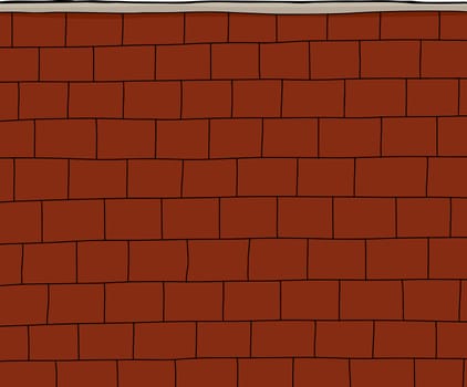 Blank brick wall cartoon over white background