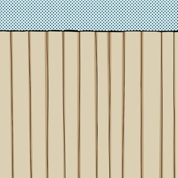 Tall comic fence background with halftone dots