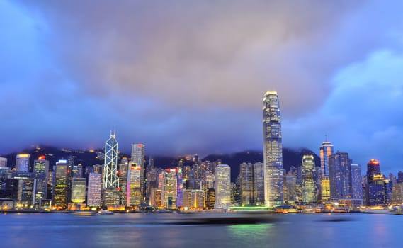 Hong Kong Skyline Island from Kowloon China.