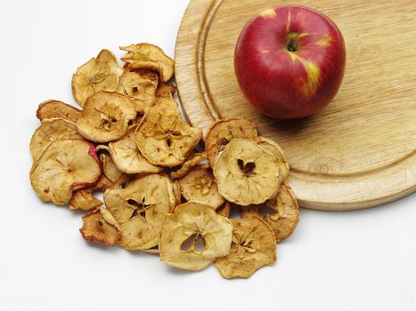 tasty ripe apple with dried ones