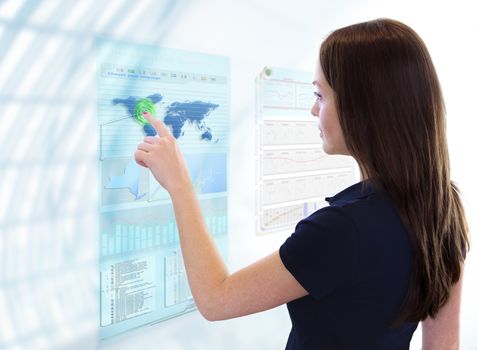 Woman works with future display