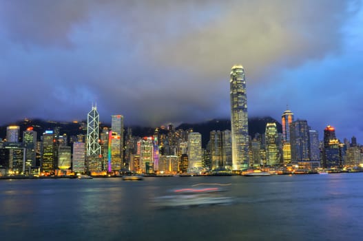 Hong Kong Skyline Island from Kowloon China.