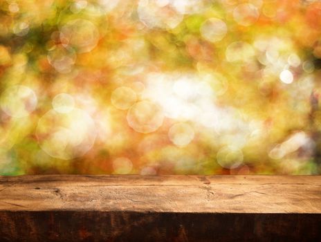 Autumn table for product dsiplays