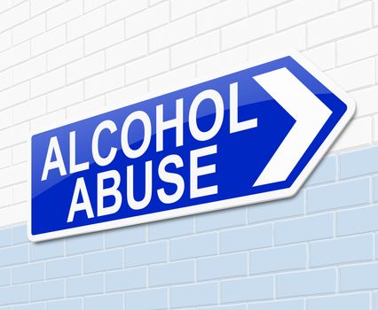 Illustration depicting a sign with an alcohol abuse concept.