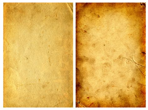 Two Old and Vintage papers textures isolated on the white