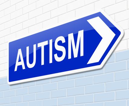 Illustration depicting a sign with an Autism concept.